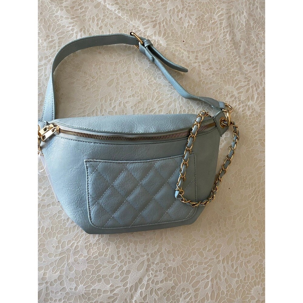 Alyssa Nicole blue crossbody adjustable sling bag with golden hardware new with…